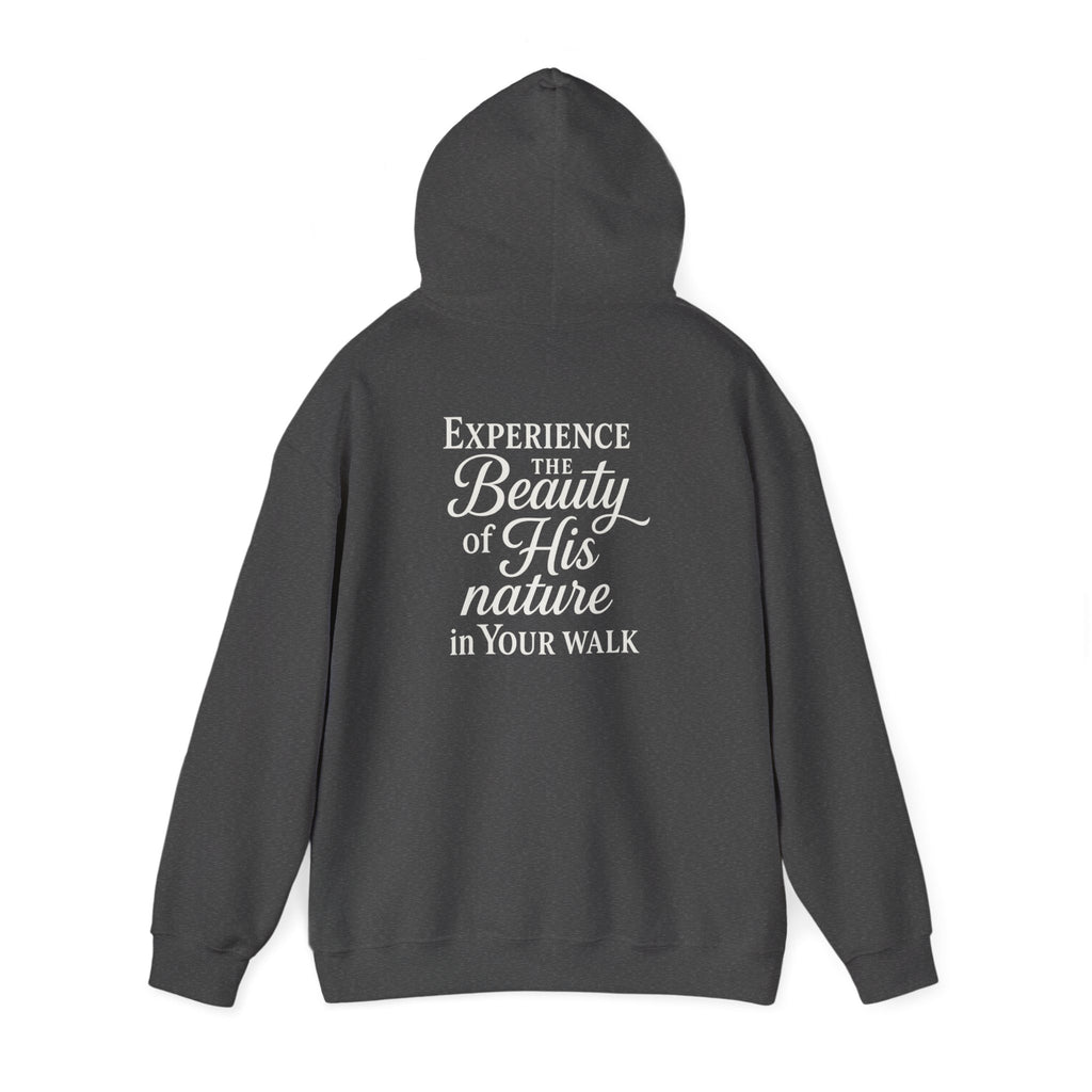Christian Faith Hoodie – “Experience the Beauty of His Nature in Your Walk” Hooded Sweatshirt