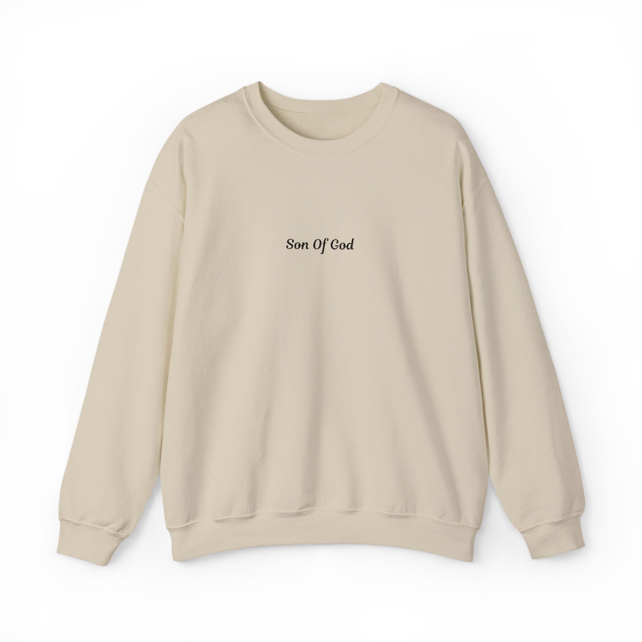 Crewneck Sweatshirt "Son Of God" Minimalist Christian Graphic