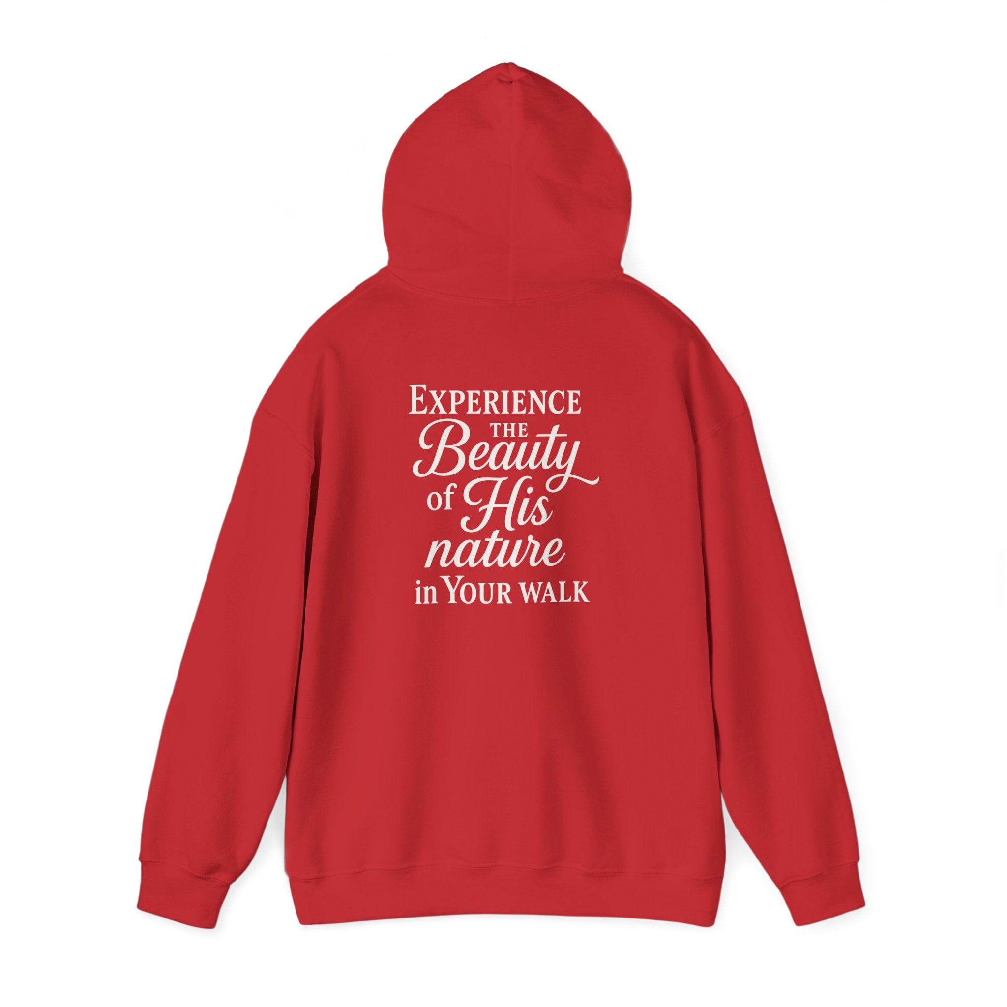 Christian Faith Hoodie – “Experience the Beauty of His Nature in Your Walk” Hooded Sweatshirt