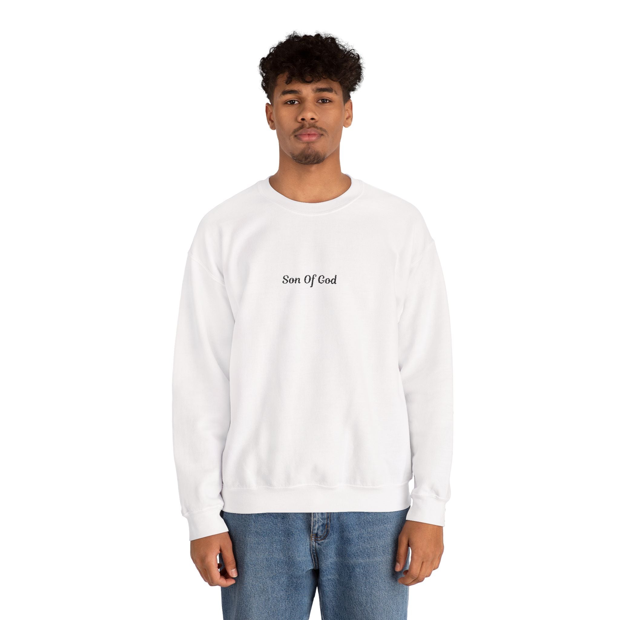 Crewneck Sweatshirt "Son Of God" Minimalist Christian Graphic