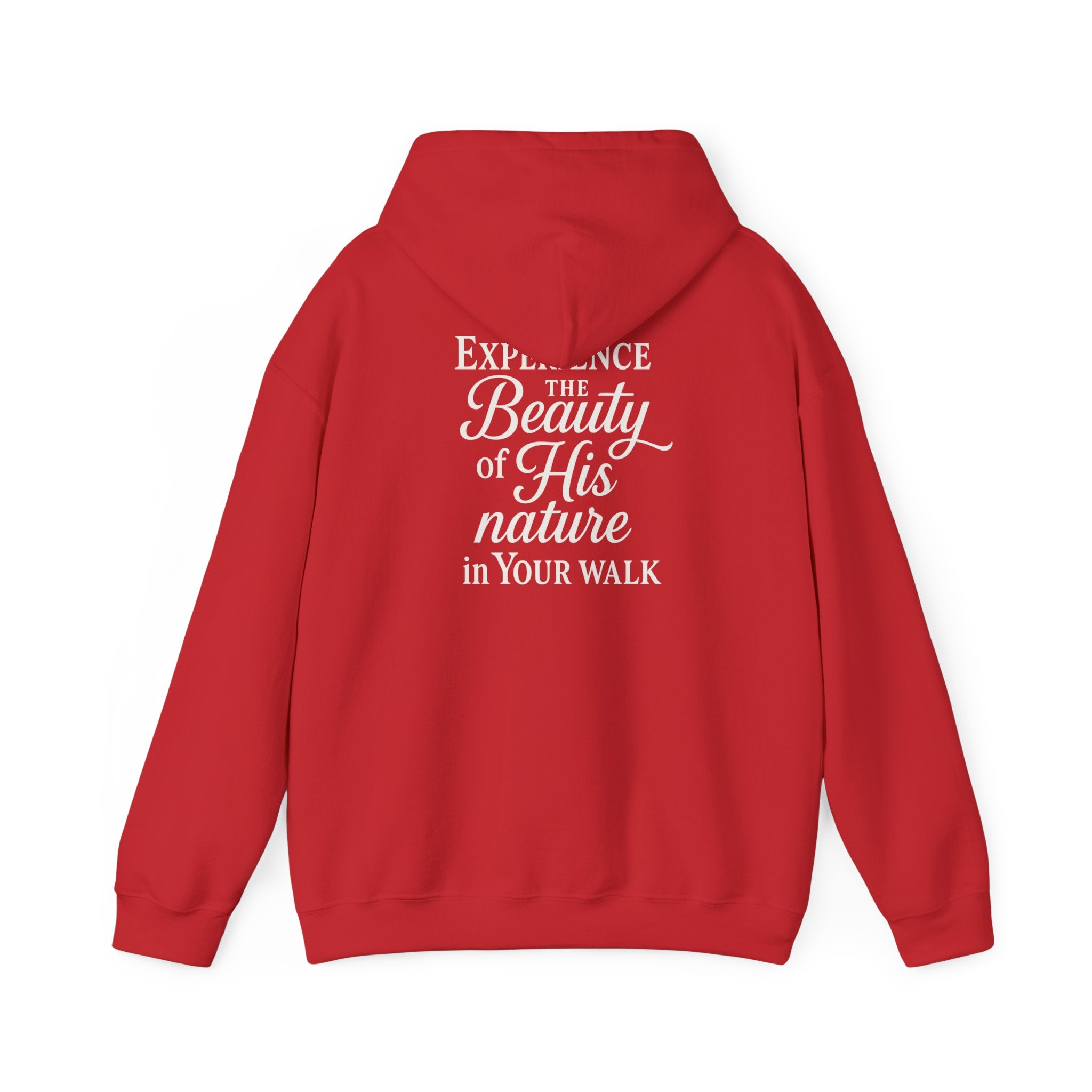 Christian Faith Hoodie – “Experience the Beauty of His Nature in Your Walk” Hooded Sweatshirt