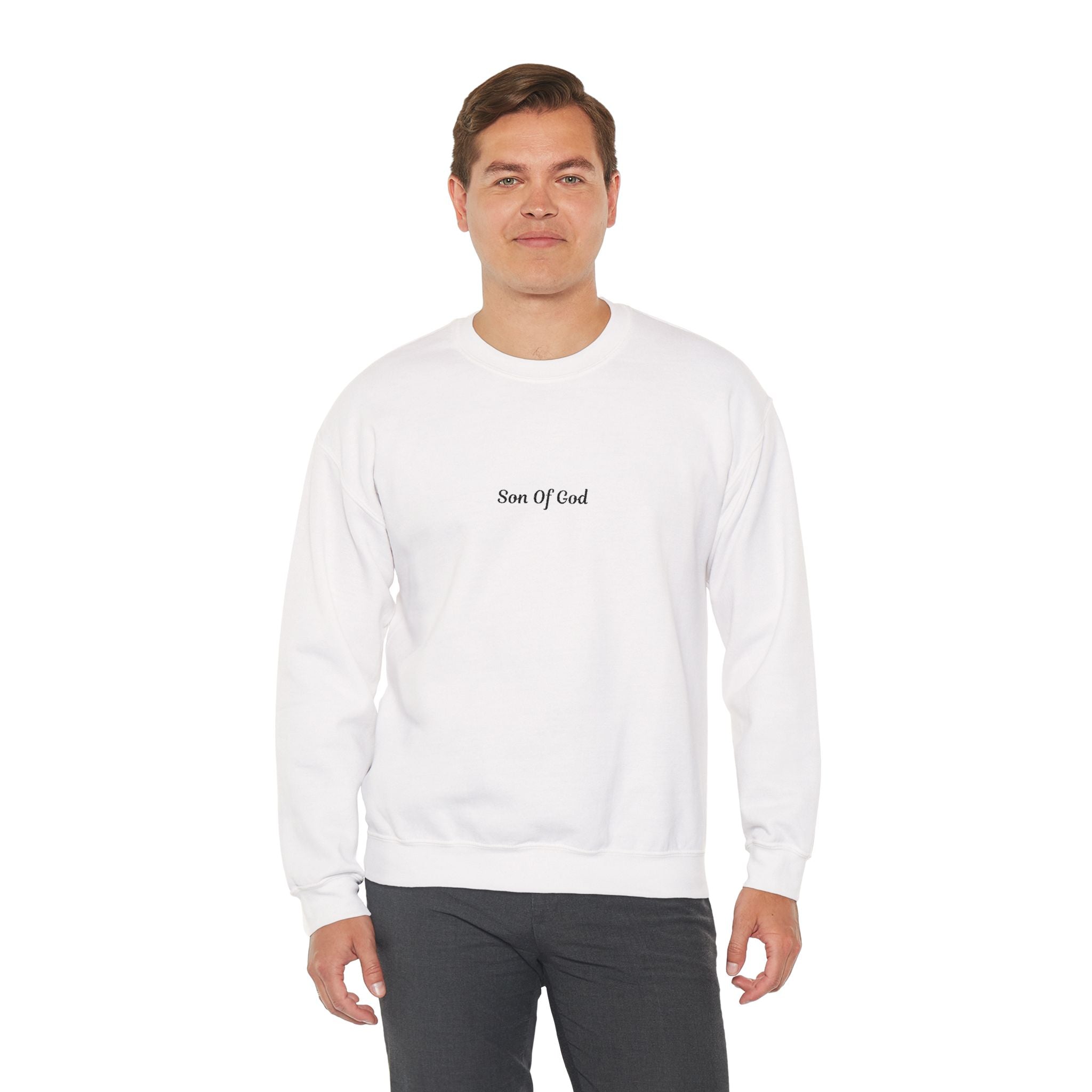 Crewneck Sweatshirt "Son Of God" Minimalist Christian Graphic
